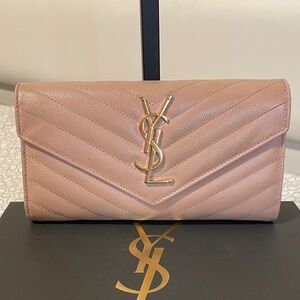 Yves Saint Laurent Blush Pink Leather Wallet